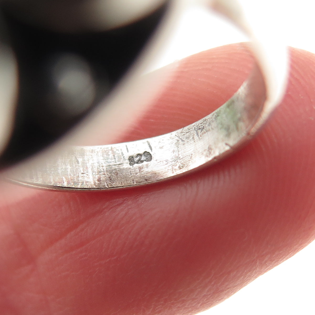 925 Sterling Silver Vintage Real Smoky Quartz Modernist Flower Ring Size 5