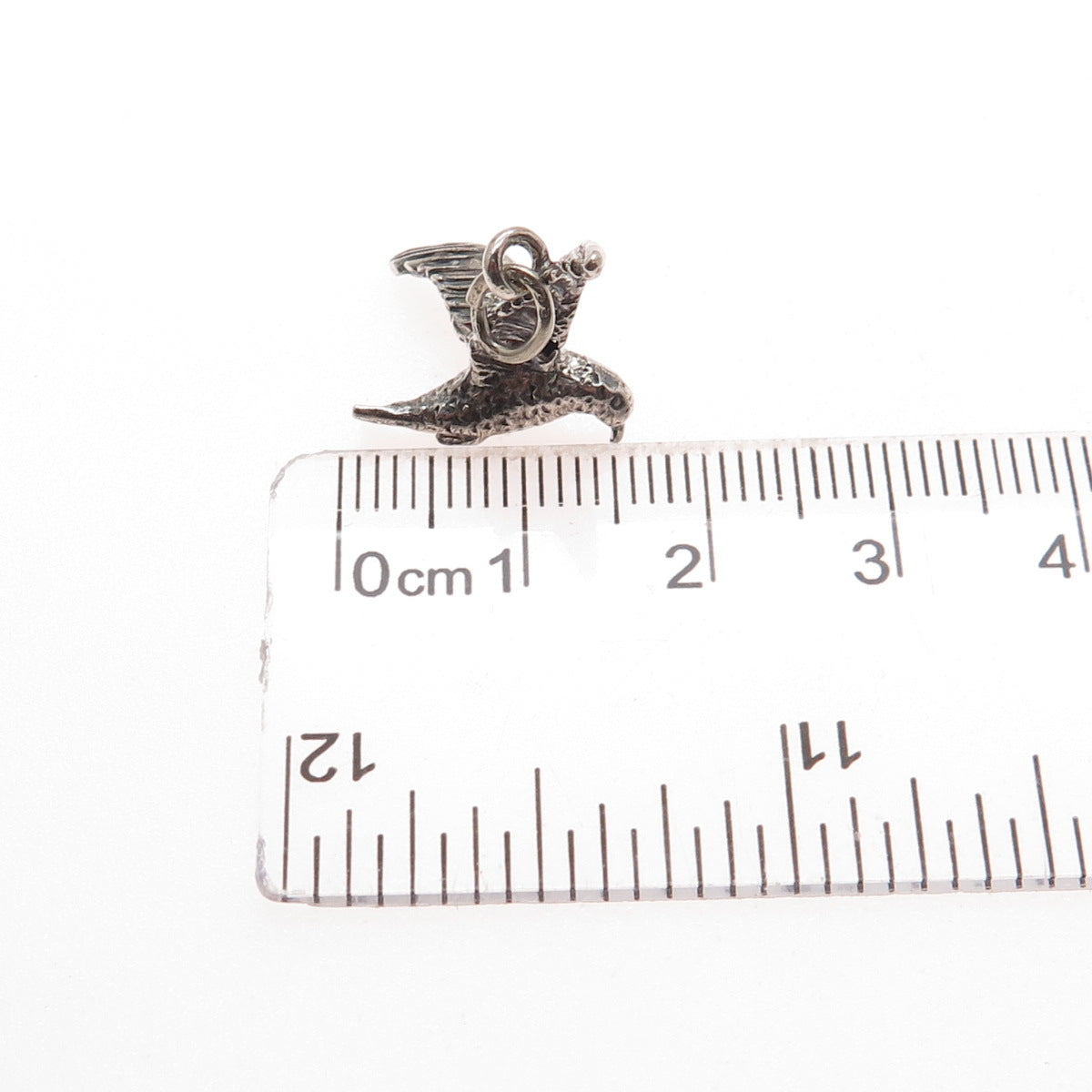 BEAU 925 Sterling Silver Vintage Seagull Oxidized Minimalist 3D Charm Pendant