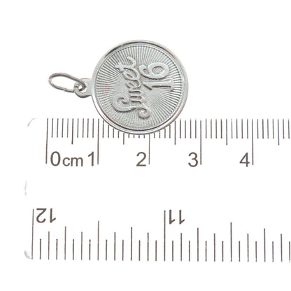 925 Sterling Silver Vintage Sweet 16 Charm Pendant