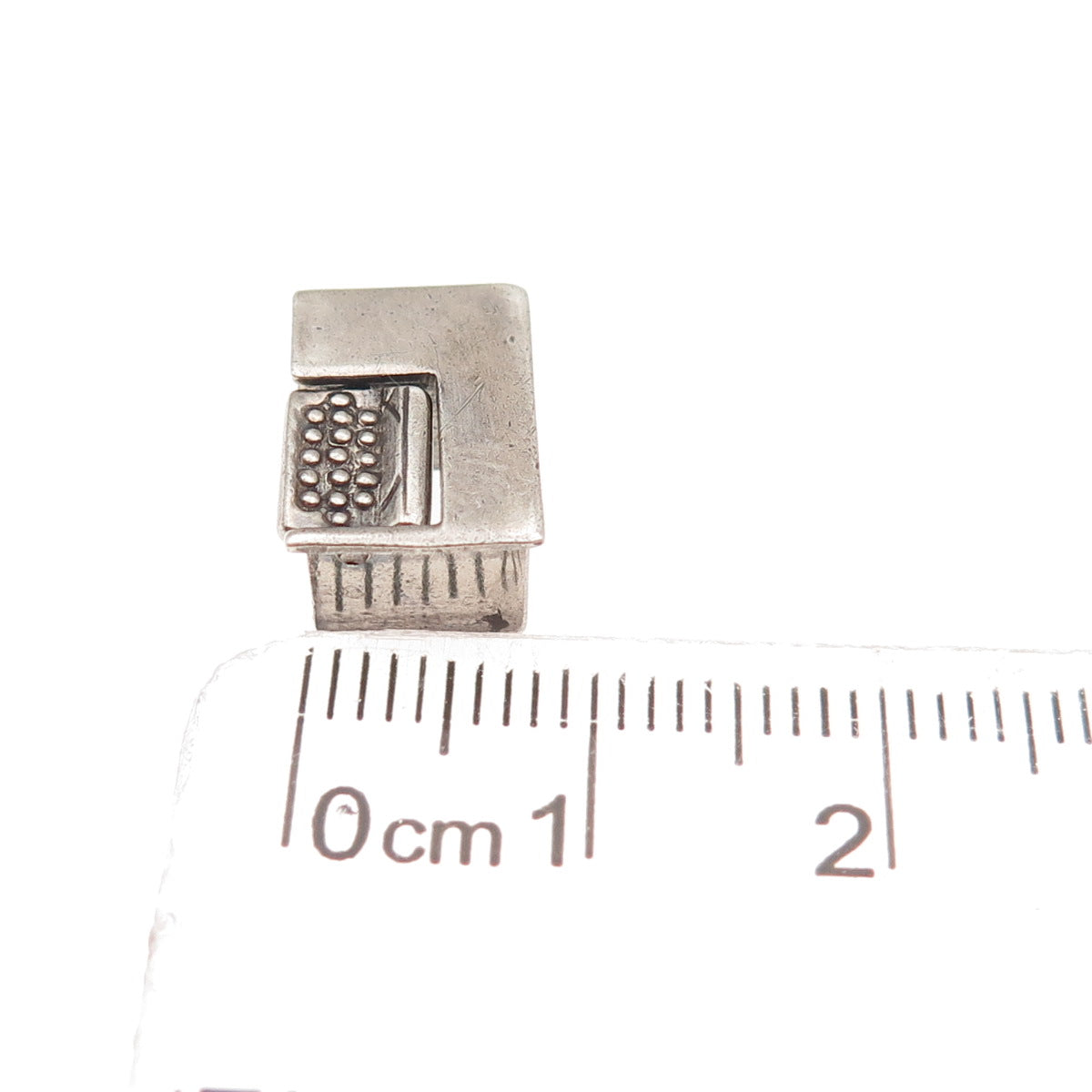925 Sterling Silver Antique Art Deco Typewriter Desk Oxidized 3D Mini Pendant