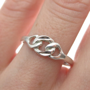 LISA LEE CREATIONS 925 Sterling Silver Vintage Interlocked Circle Ring Size 7