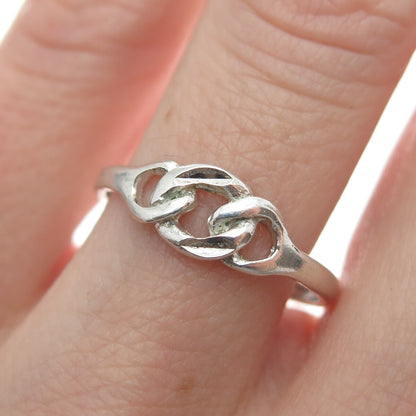 LISA LEE CREATIONS 925 Sterling Silver Vintage Interlocked Circle Ring Size 7