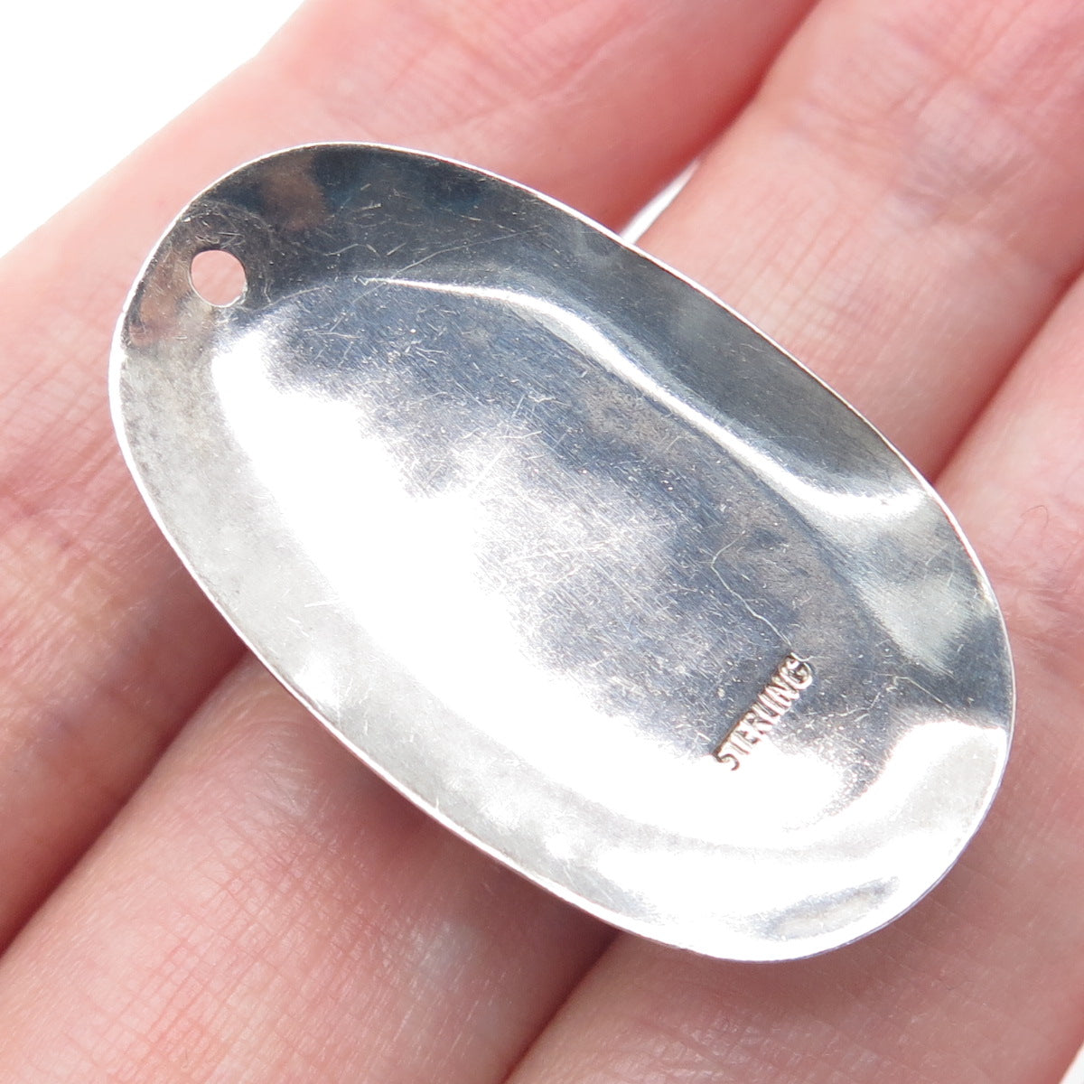Old Pawn 925 Sterling Silver Vintage Lone Mountain Turquoise Tribal Pendant