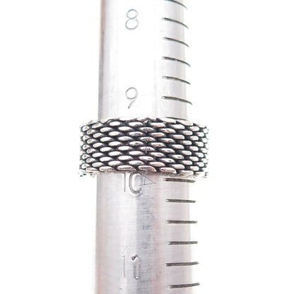 Tiffany & Co. 925 Sterling Silver Vintage Somerset Mesh Ring Size 10