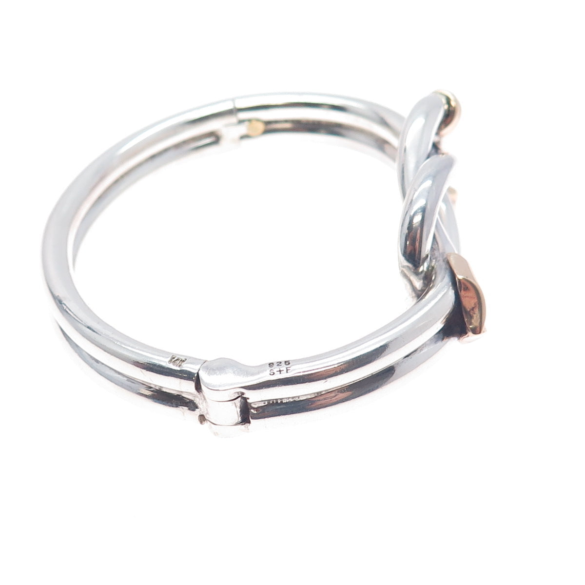 Spritzer & Fuhrmann Sterling Silver 14K Gold Vintage Love Knot Bracelet 6.75"