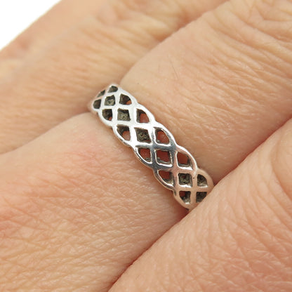 925 Sterling Silver Vintage Celtic Knot Band Ring Size 7.75