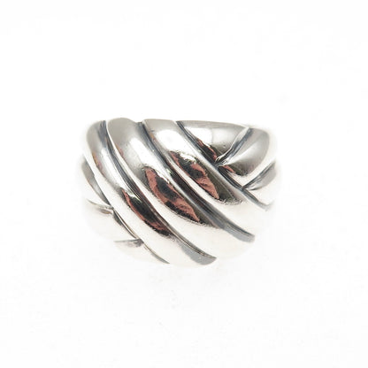 925 Sterling Silver Vintage Modernist Oxidized Ring Size 6.75
