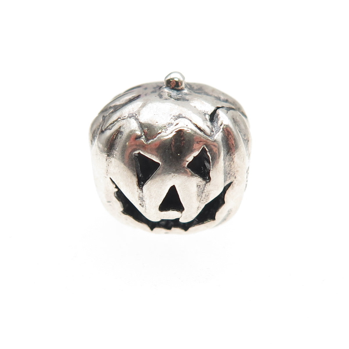 Trollbeads LAA 925 Sterling Silver Halloween Pumpkin Slide Bead Charm