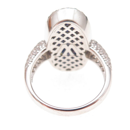 Charles Winston for Bella Luce Sterling Silver Blue & White C Z Ring Size 8.5