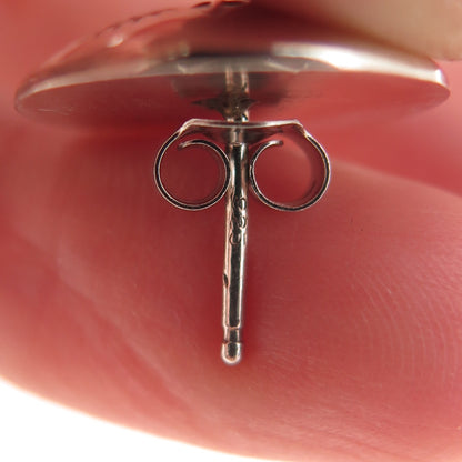 Old Pawn 925 Sterling Silver Vintage Southwestern Concho Tribal Stud Earrings
