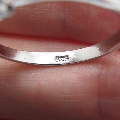 925 Sterling Silver Real Oval-Cut Amethyst Gem & Round-Cut C Z Ring Size 9.25