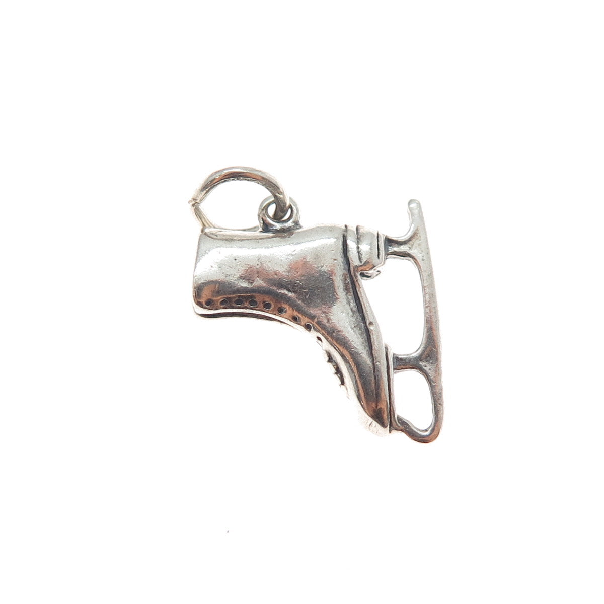 925 Sterling Silver Antique Art Deco Ice Skating Shoe Minimalist Charm Pendant