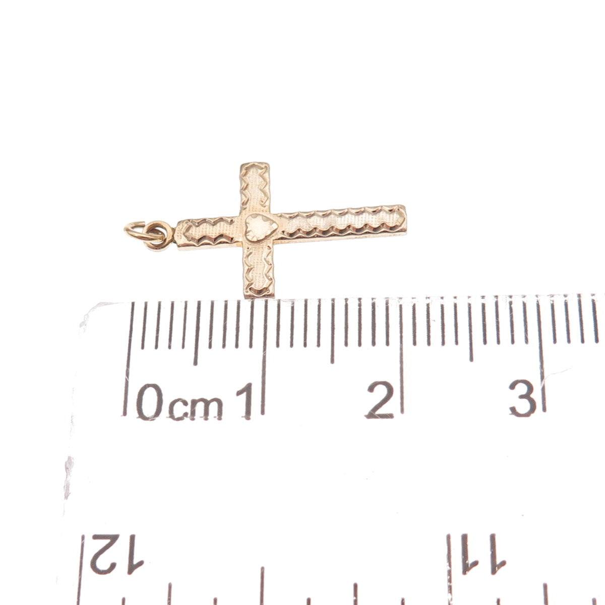 Henry F. Barrows 1/20 12K Gold Filled Antique Art Deco Heart Cross Charm Pendant