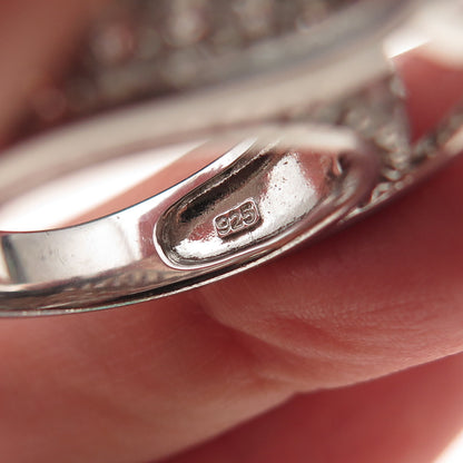 Key Star 925 Sterling Silver Cushion & Round-Cut C Z Engagement Ring Size 6