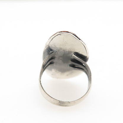 Mark Wilson Navajo Old Pawn Sterling Silver Vintage MOP Feather Ring Size 4.5