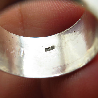 925 Sterling Silver Vintage Etched Band Ring Size 6.5
