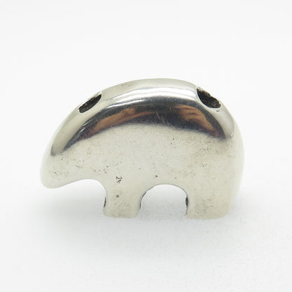 925 Sterling Silver Vintage Southwestern Native Bear Slide Pendant
