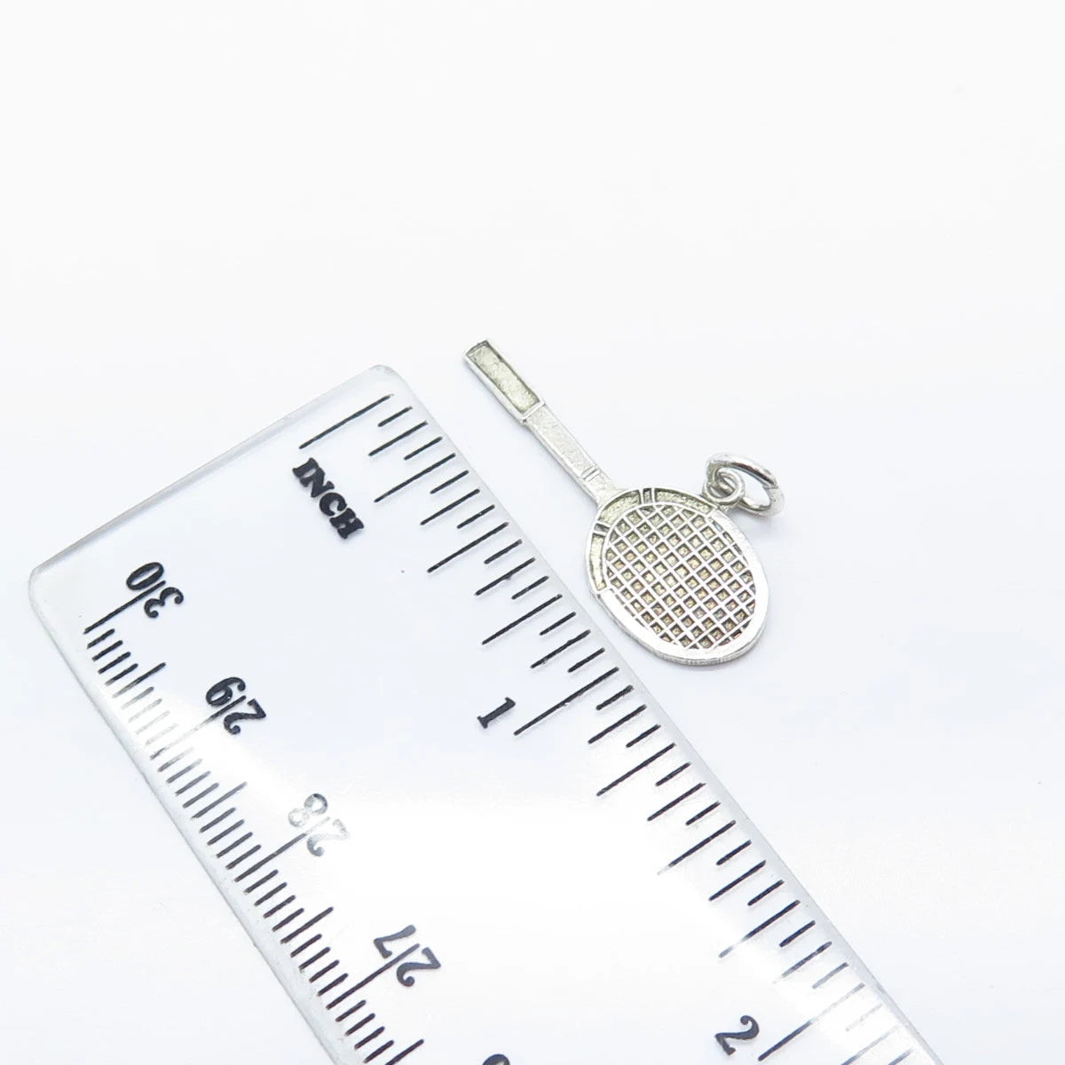 925 Sterling Silver / 10K Gold Filled Vintage Tennis Racquet Charm Pendant