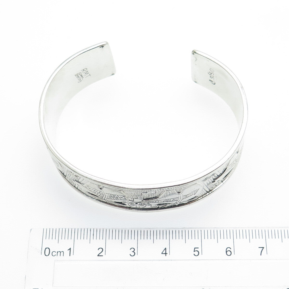 R. TENORIO & C. POLLACK 925 Sterling Vintage Southwestern Cuff Bracelet 7.25"