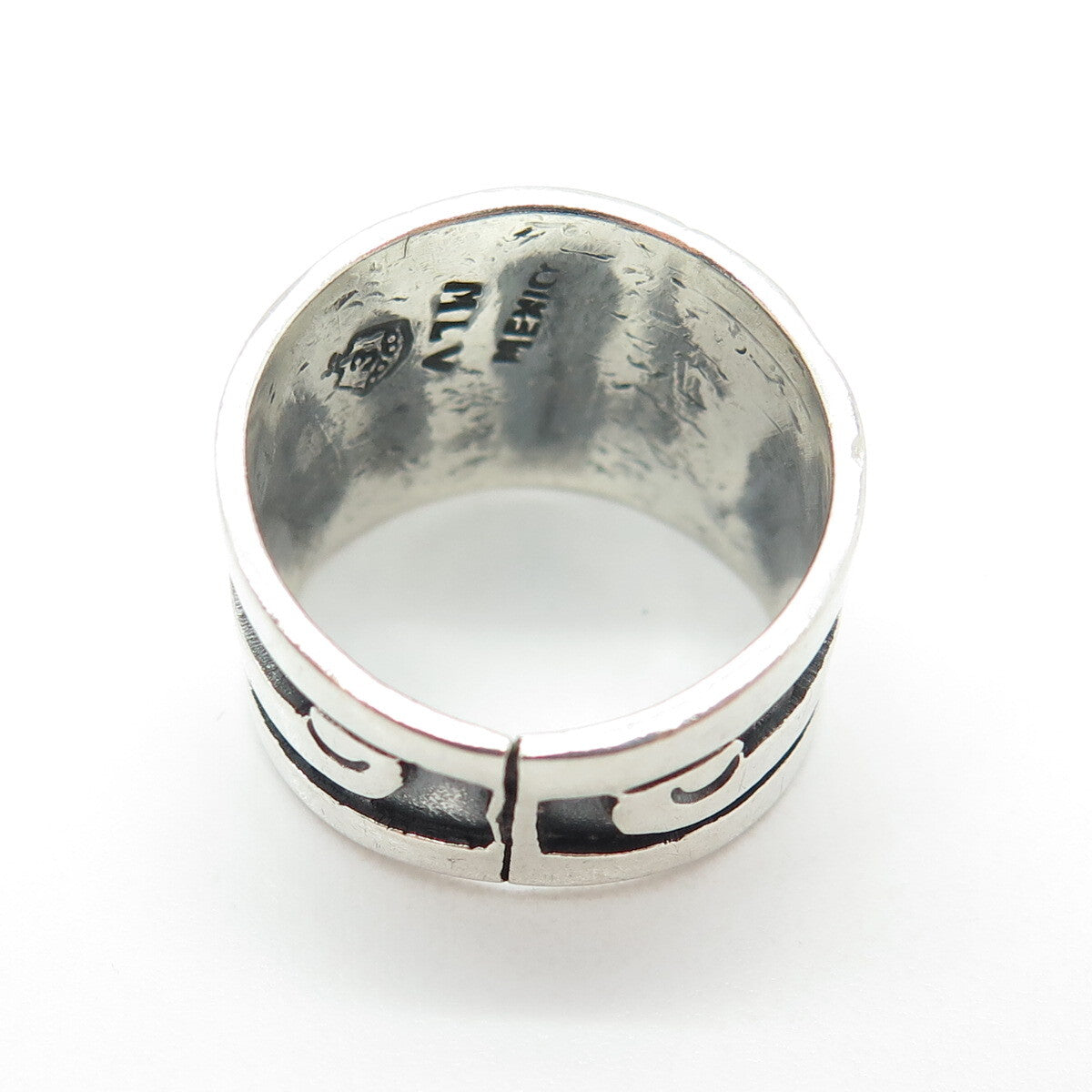 925 Sterling Silver Vintage MLV Mexico Tragedy & Comedy Masks Ring Size 7.25