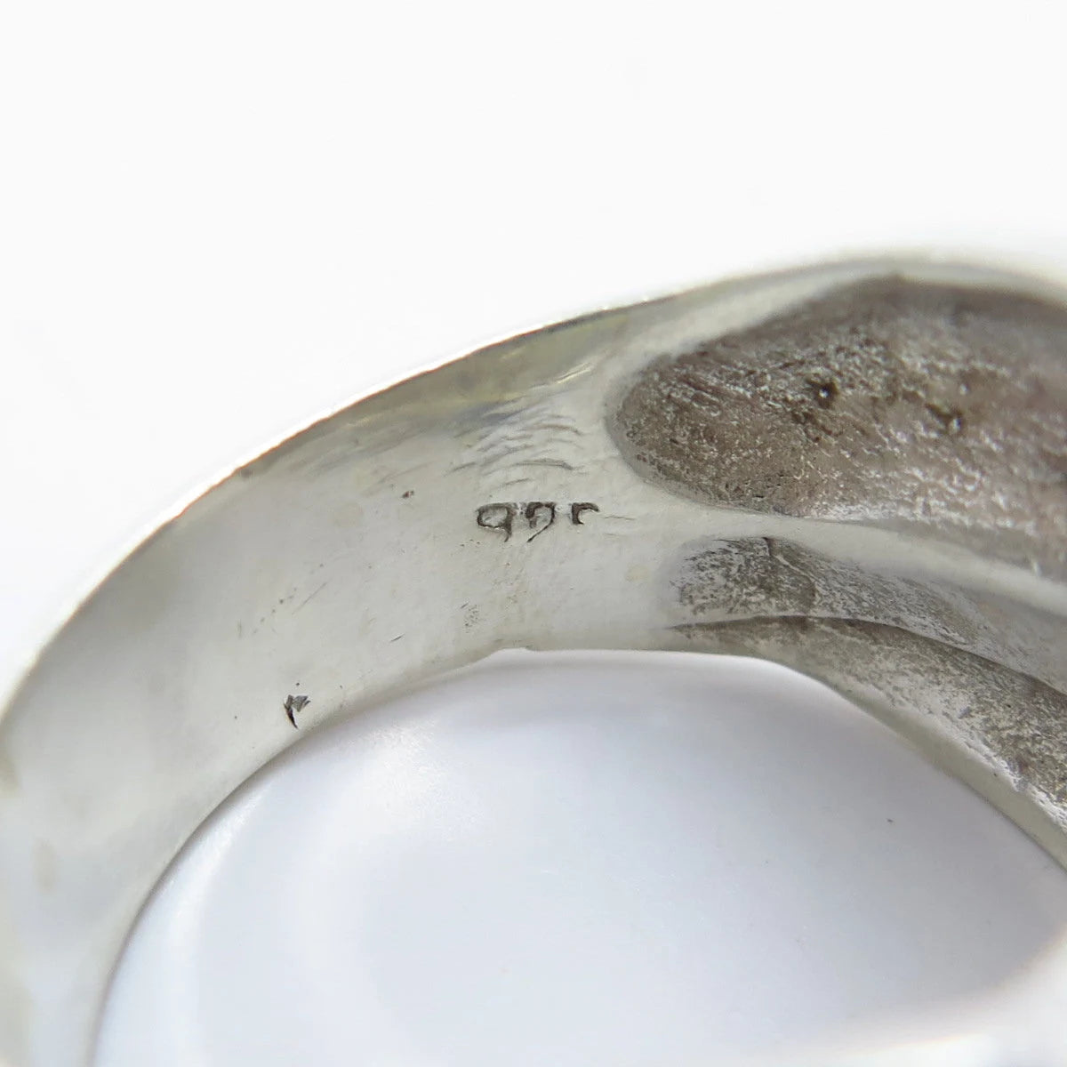 925 Sterling Silver Vintage Ribbed Ring Size 9.75