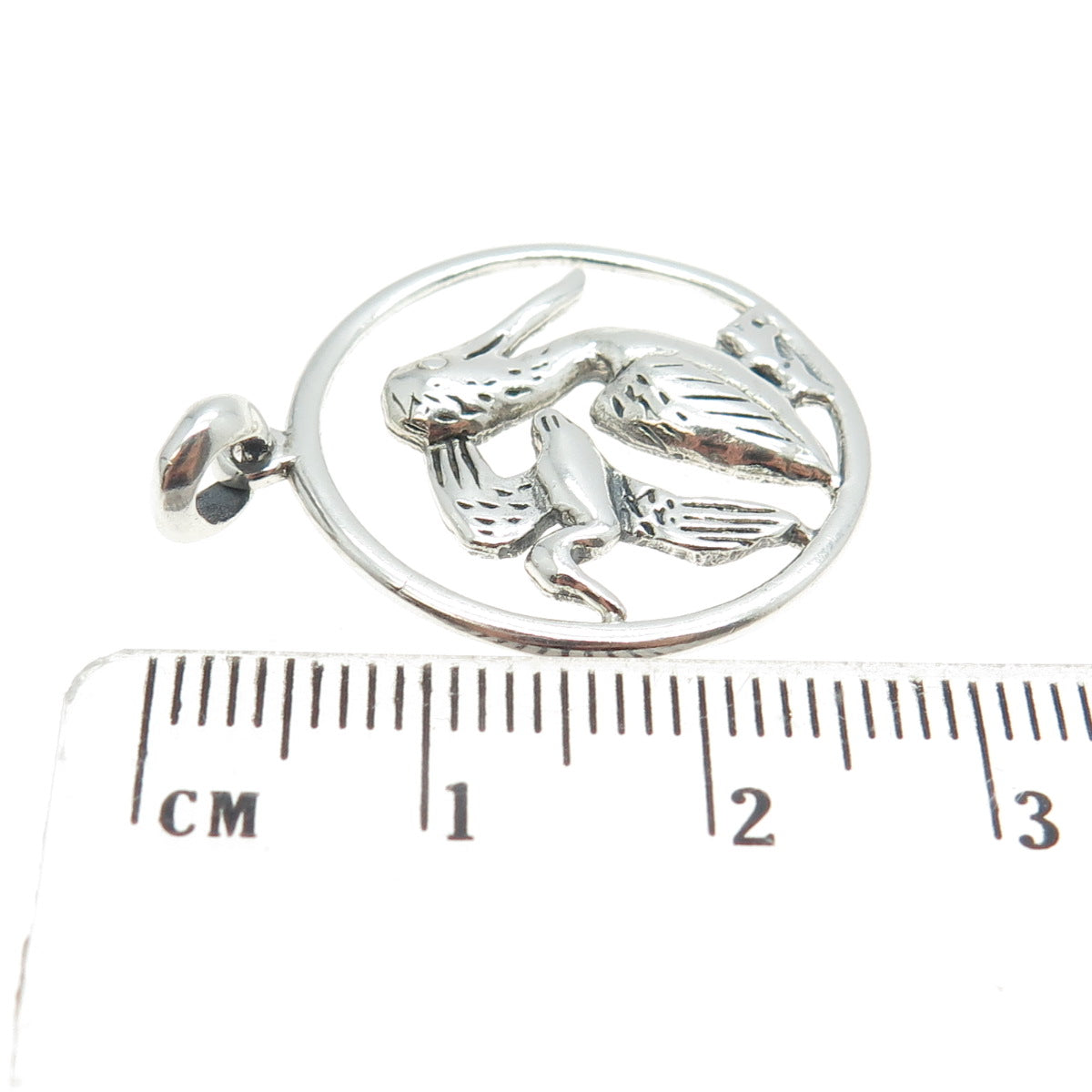 925 Sterling Silver Vintage Couple of Storks Pendant