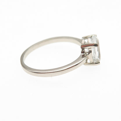 Dazzlers 925 Sterling Silver Real Light Blue Topaz Engagement Ring Size 6
