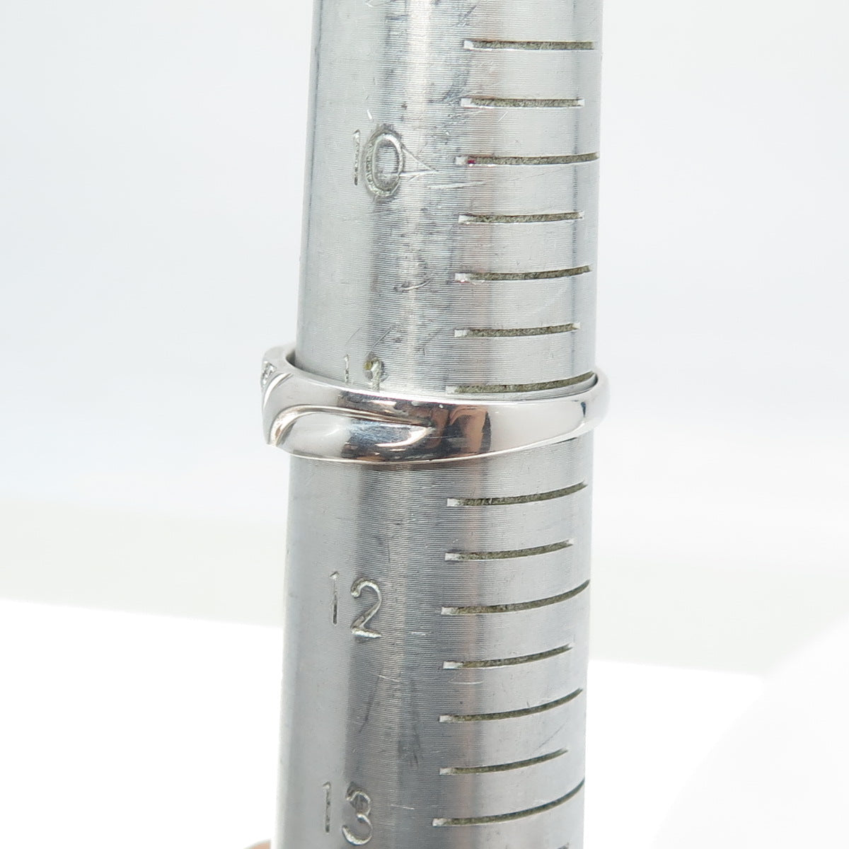 STAR RING P4SR 925 Sterling Silver Real Round-Cut Diamond Band Ring Size 11.25