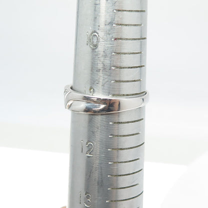 STAR RING P4SR 925 Sterling Silver Real Round-Cut Diamond Band Ring Size 11.25