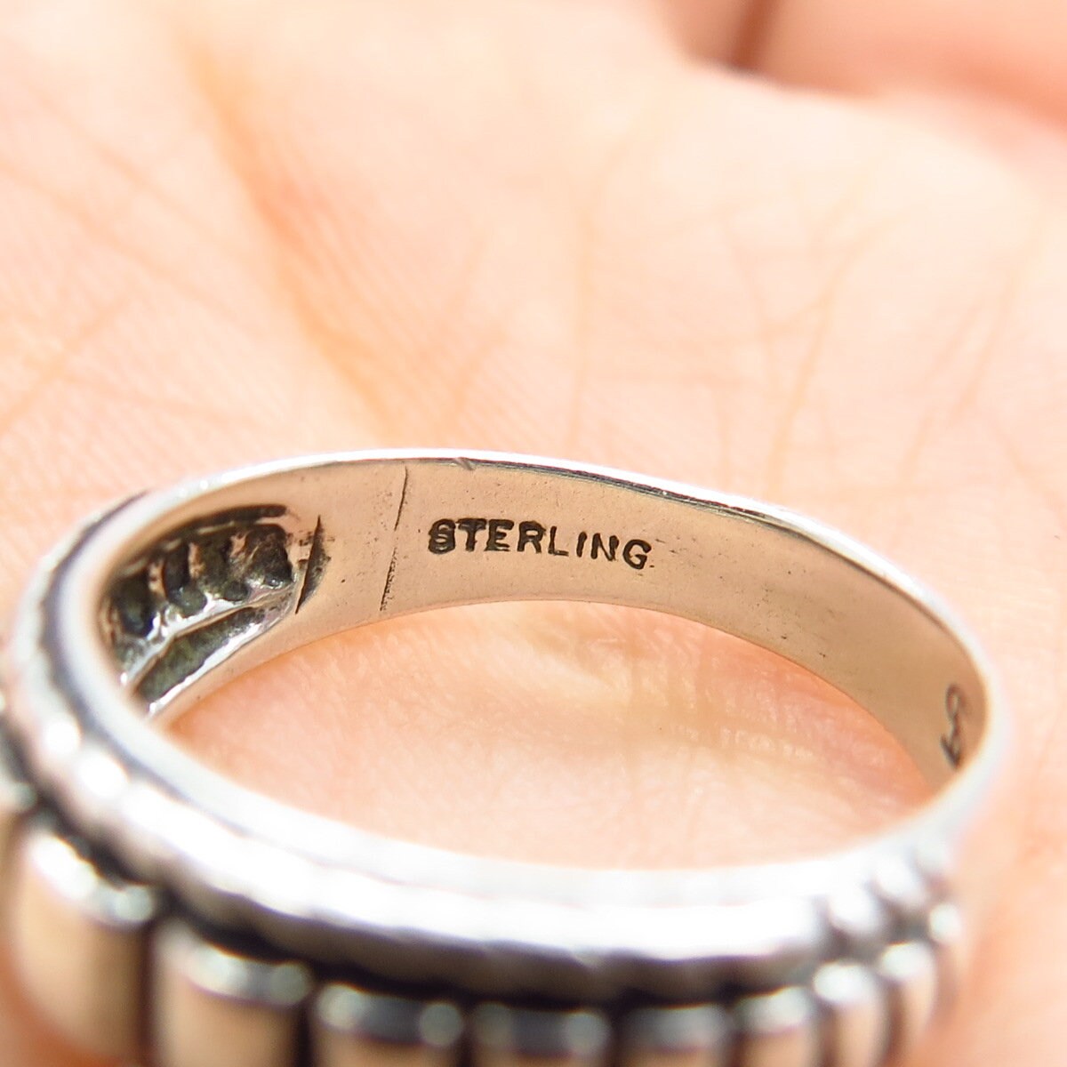 925 Sterling Silver Vintage Shube Cage Ring Size 5