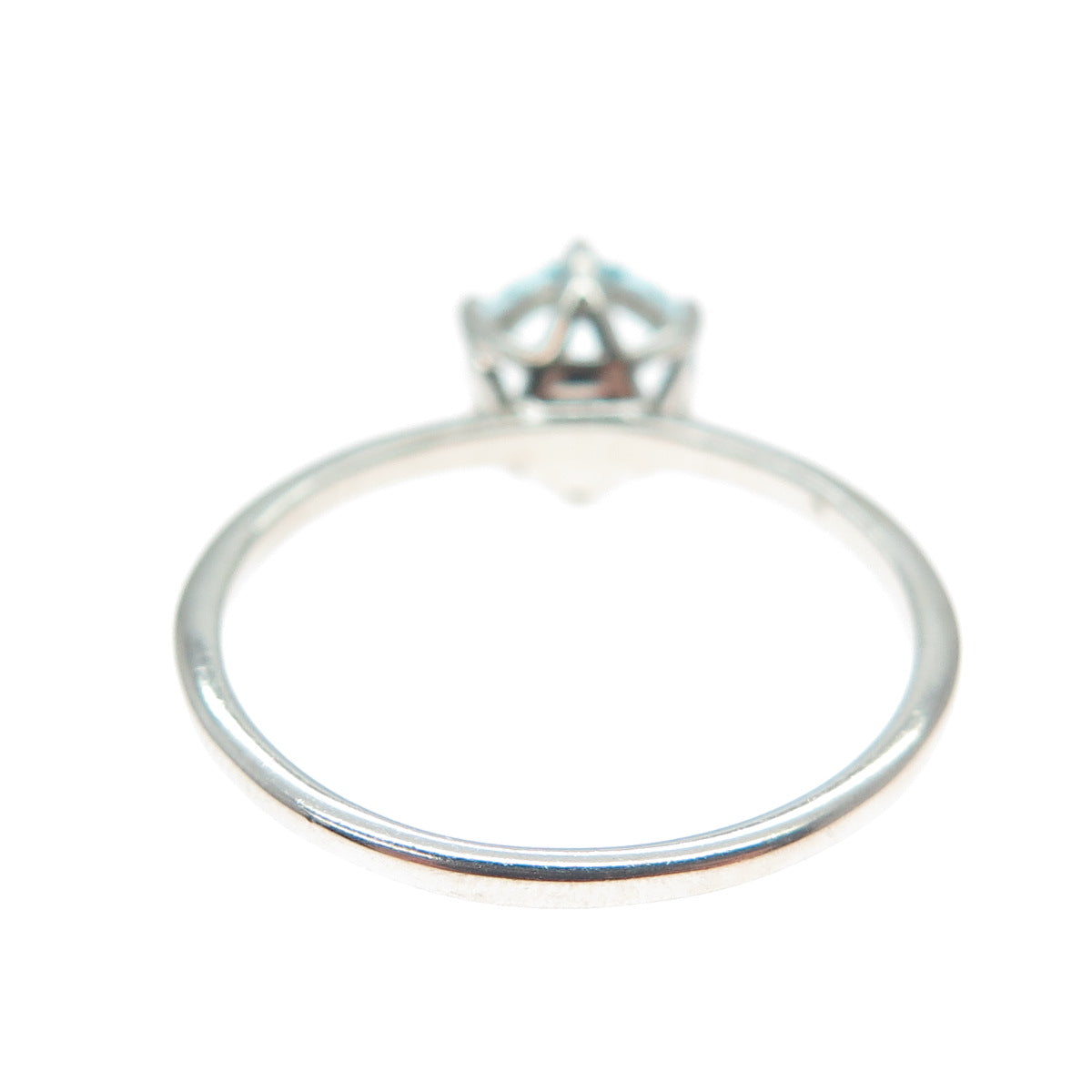 DAZZLERS 925 Sterling Silver Round-Cut Nano Blue Topaz Ring Size 9