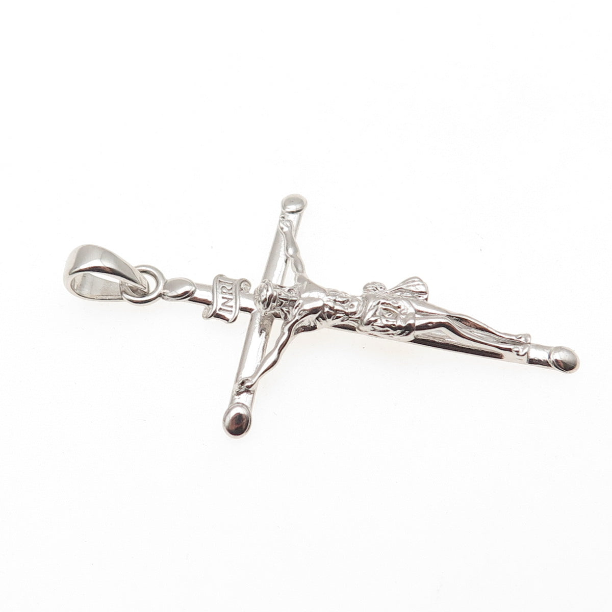 925 Sterling Silver Vintage Crucifix Cross Religious Charm Pendant