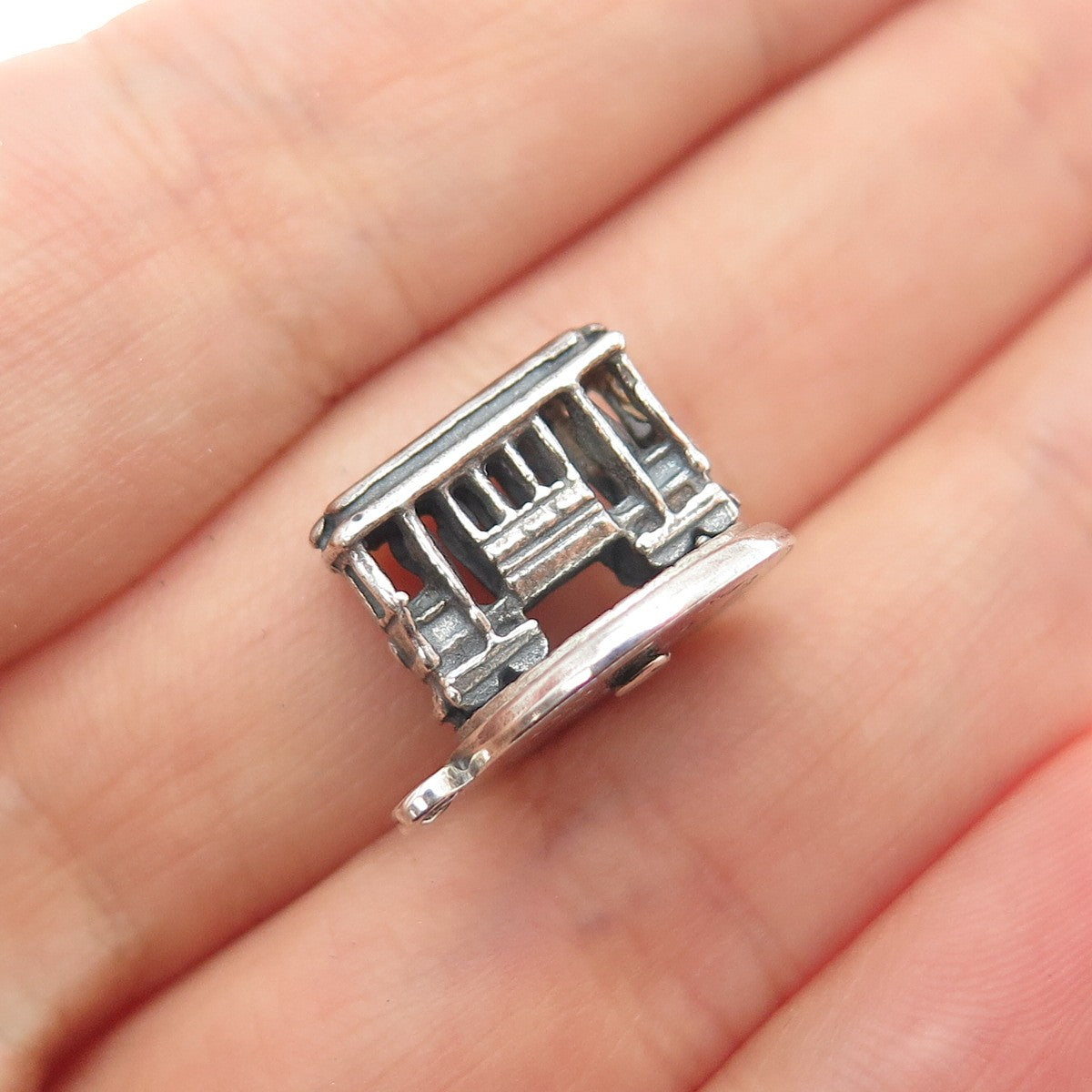 BELL TRADING POST 925 Sterling Silver Vintage SF Cable Car Mini 3D Charm Pendant