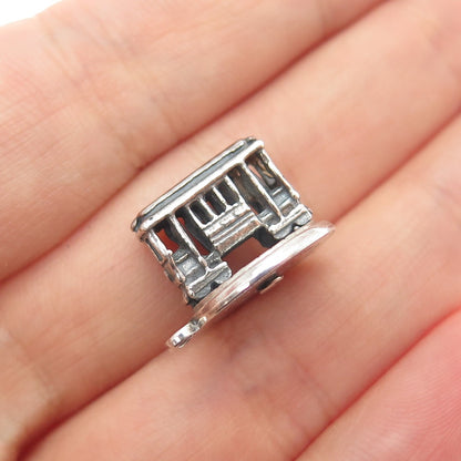 BELL TRADING POST 925 Sterling Silver Vintage SF Cable Car Mini 3D Charm Pendant