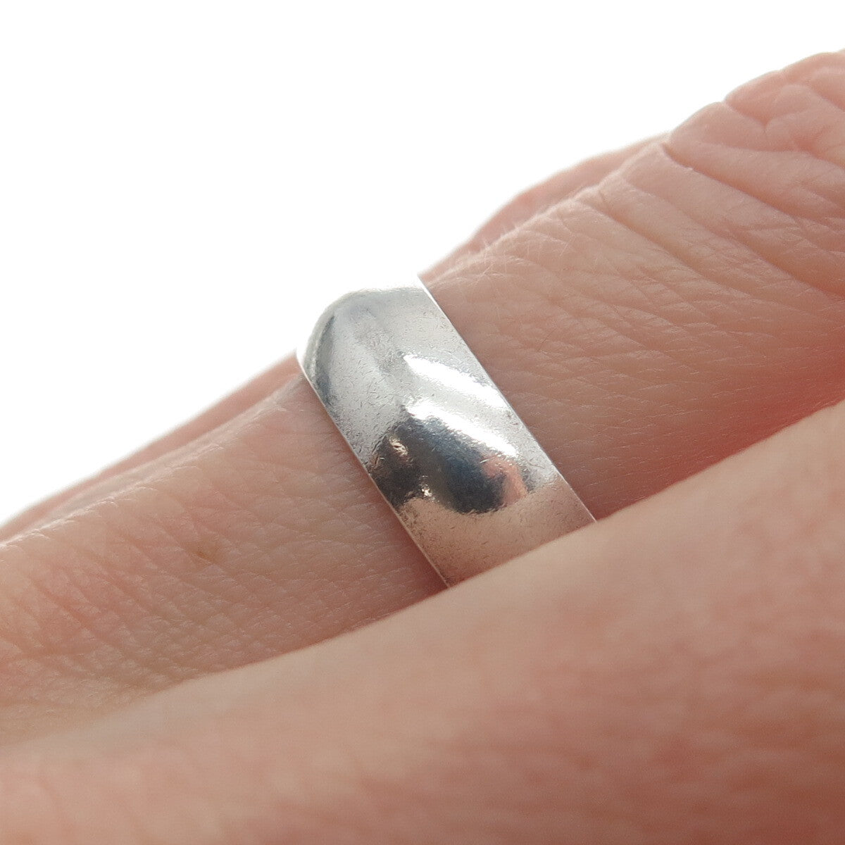 925 Sterling Silver Vintage Mexico Classic Wedding Band Ring Size 5.5