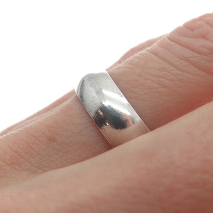 925 Sterling Silver Vintage Mexico Classic Wedding Band Ring Size 5.5
