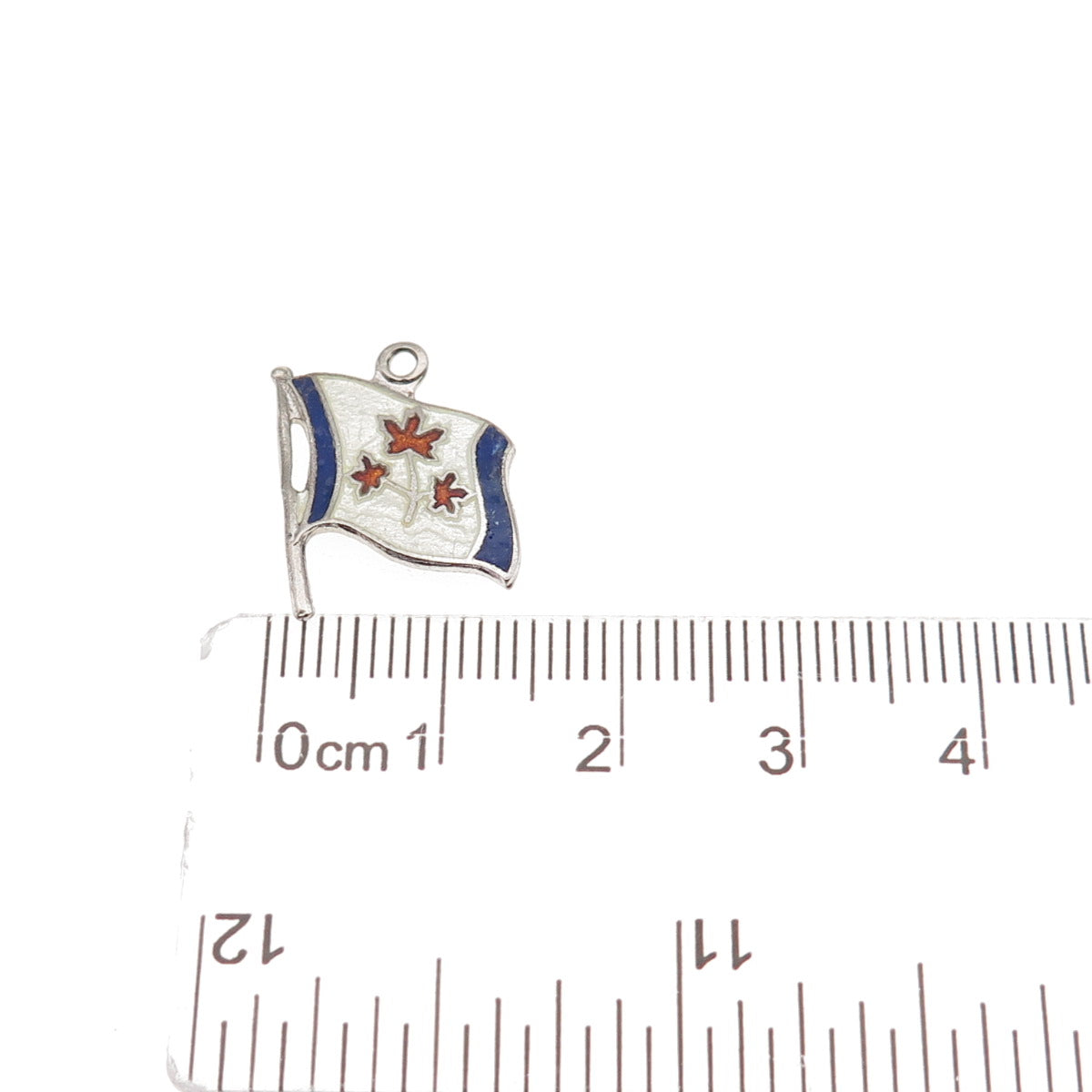 Breadner Co. 925 Sterling Vintage Enamel Canadian Great Flag Debate Mini Pendant