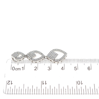 925 Sterling Silver Round-Cut C Z Graduated Heart Slide Pendant