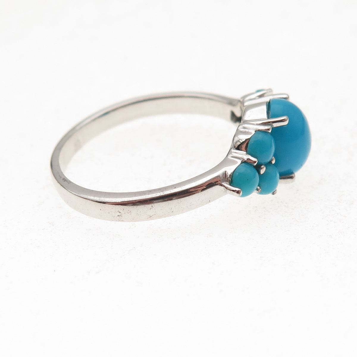 925 Sterling Silver Vintage Real Sleeping Beauty Turquoise Ring Size 8