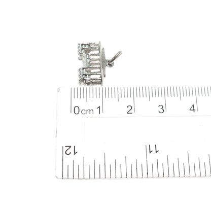 925 Sterling Silver Vintage Cable Car Minimalist 3D Charm Pendant