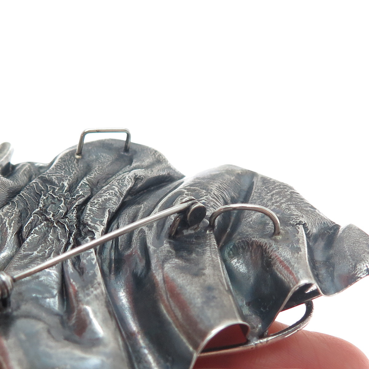 AVI SOFFER Sterling Vintage Israel Hematite Modernist Slide Pendant / Pin Brooch