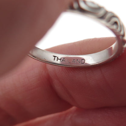 SX Sally C 925 Sterling Silver Vintage Seigaiha-Style Band Ring Size 7.25