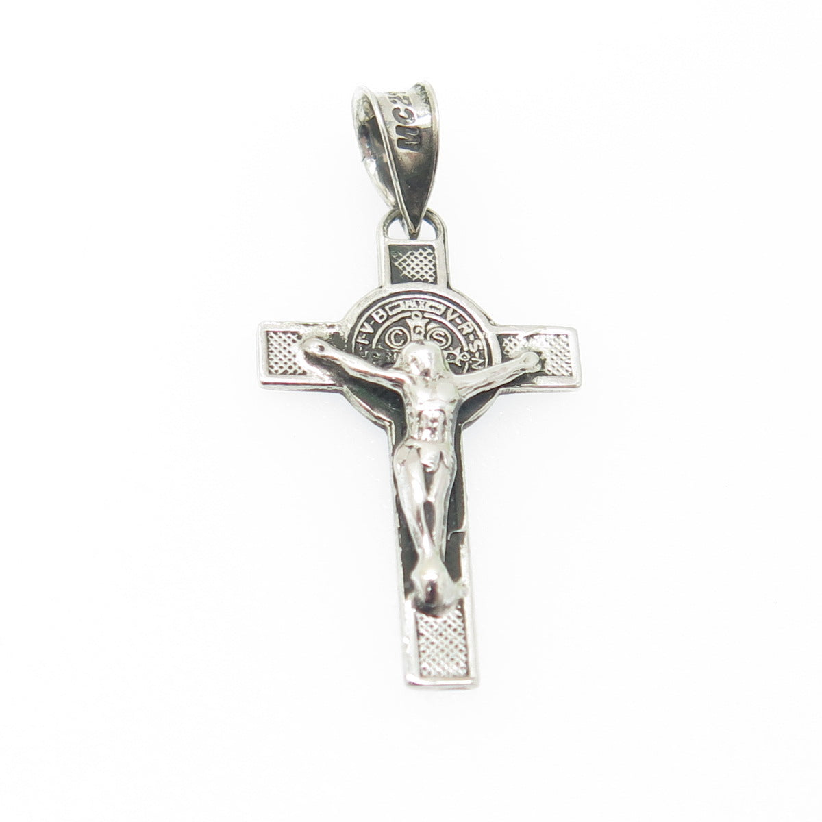 MC211 925 Sterling Silver Vintage Mexico Crucifix Cross Pendant