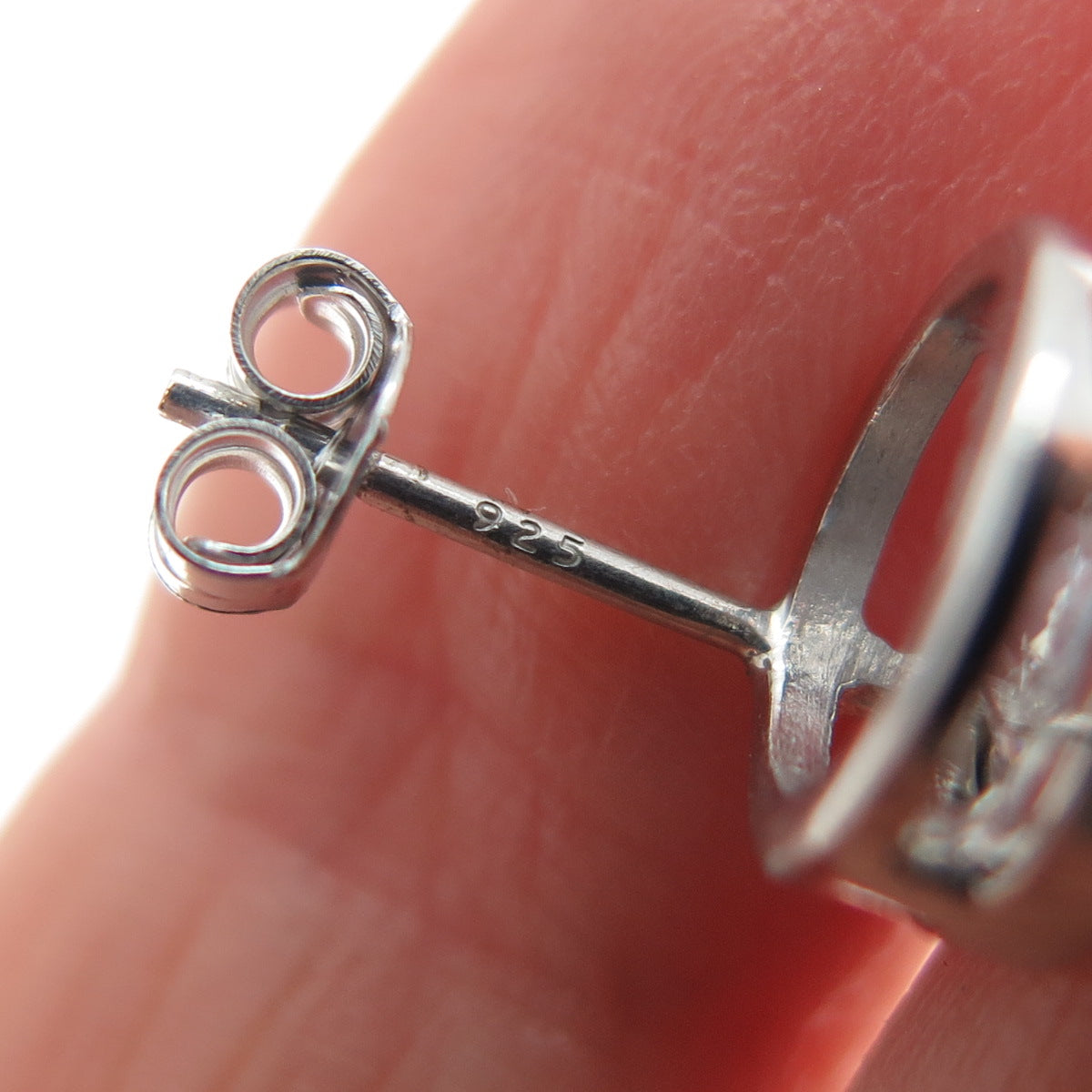 925 Sterling Silver Round-Cut C Z Stud Earrings