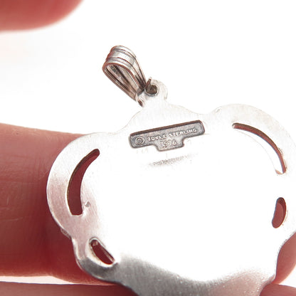 Towle 925 Sterling Silver Vintage 1976 Floral Heart Charm Pendant