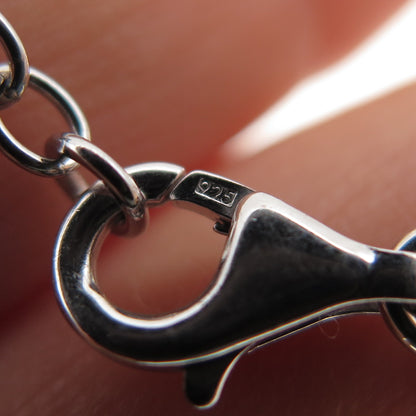 925 Sterling Silver Petal Station Cable Chain Necklace 28"