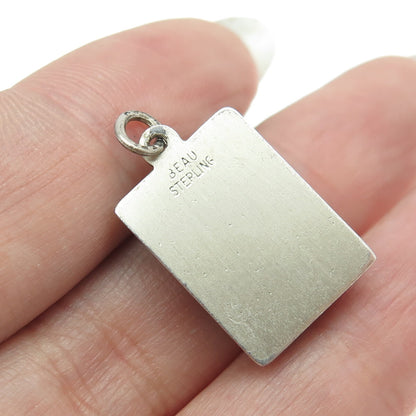 BEAU 925 Sterling Silver Antique Art Deco 3D Village House Pendant