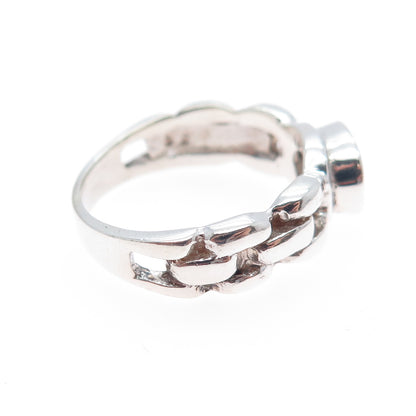 JACKSON HOLE 925 Sterling Silver Oval-Cut C Z Panther Link Ring Size 8