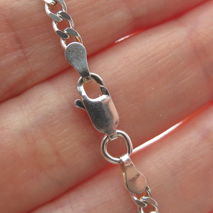 925 Sterling Silver Italy Curb Chain Necklace 16"