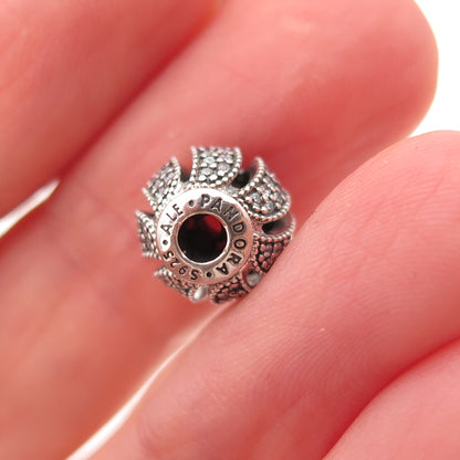 Pandora 925 Sterling Silver C Z Essence Loyalty Slide Bead Charm